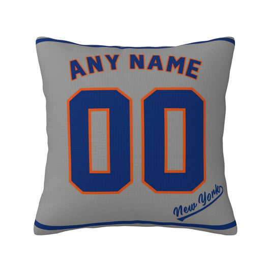 Custom New York Mets Pillow Decorative Throw Pillow Case - Print Personalized Football Team Fans Name & Number Birthday Gift Football Pillows