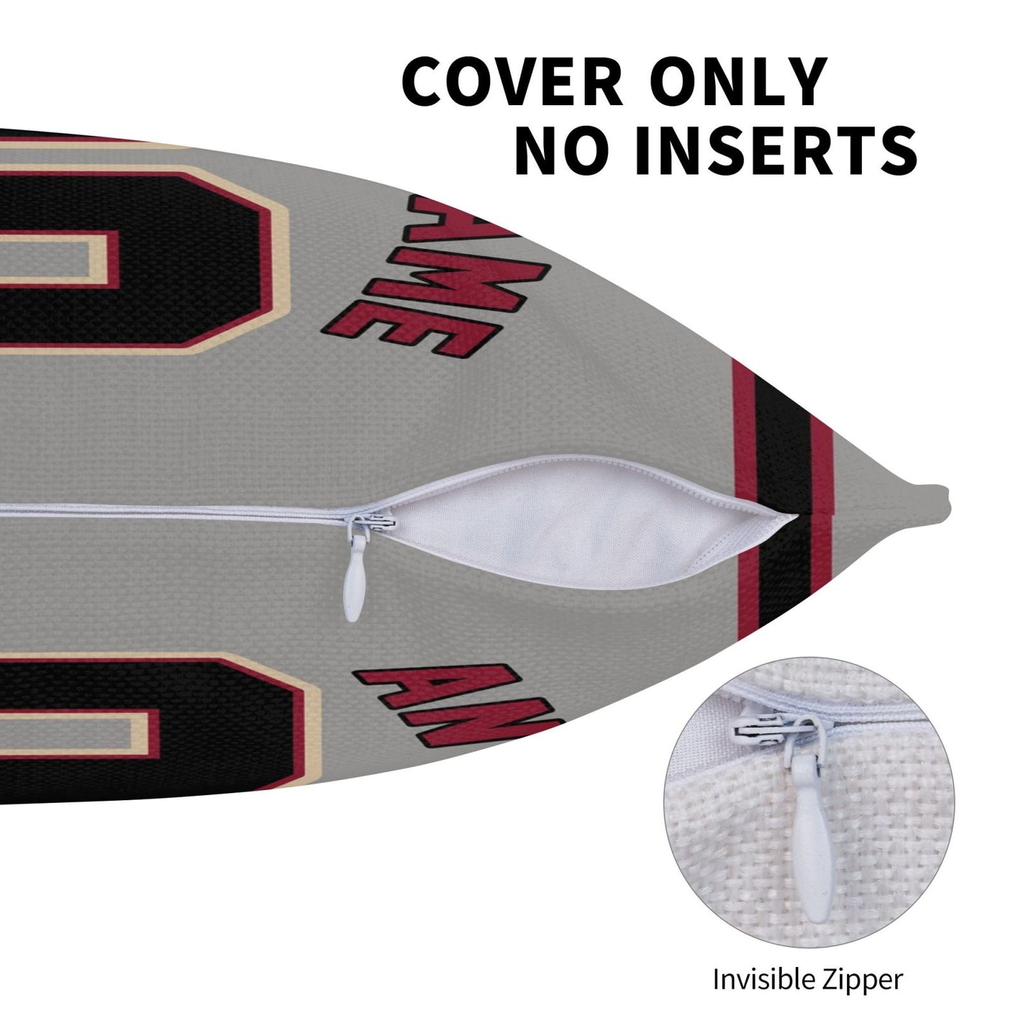 Custom A.Diamondbacks Grey Pillow Decorative Throw Pillow Case - Print Personalized Football Team Fans Name & Number Birthday Gift Football Pillows