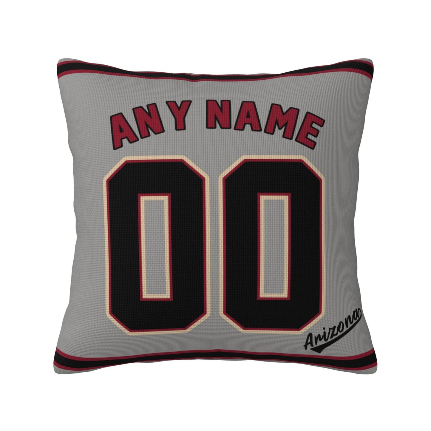 Custom A.Diamondbacks Grey Pillow Decorative Throw Pillow Case - Print Personalized Football Team Fans Name & Number Birthday Gift Football Pillows