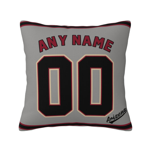 Custom A.Diamondbacks Grey Pillow Decorative Throw Pillow Case - Print Personalized Football Team Fans Name & Number Birthday Gift Football Pillows