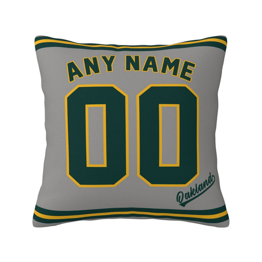 Custom Oakland Athletics Pillow Decorative Throw Pillow Case - Print Personalized Football Team Fans Name & Number Birthday Gift Football Pillows