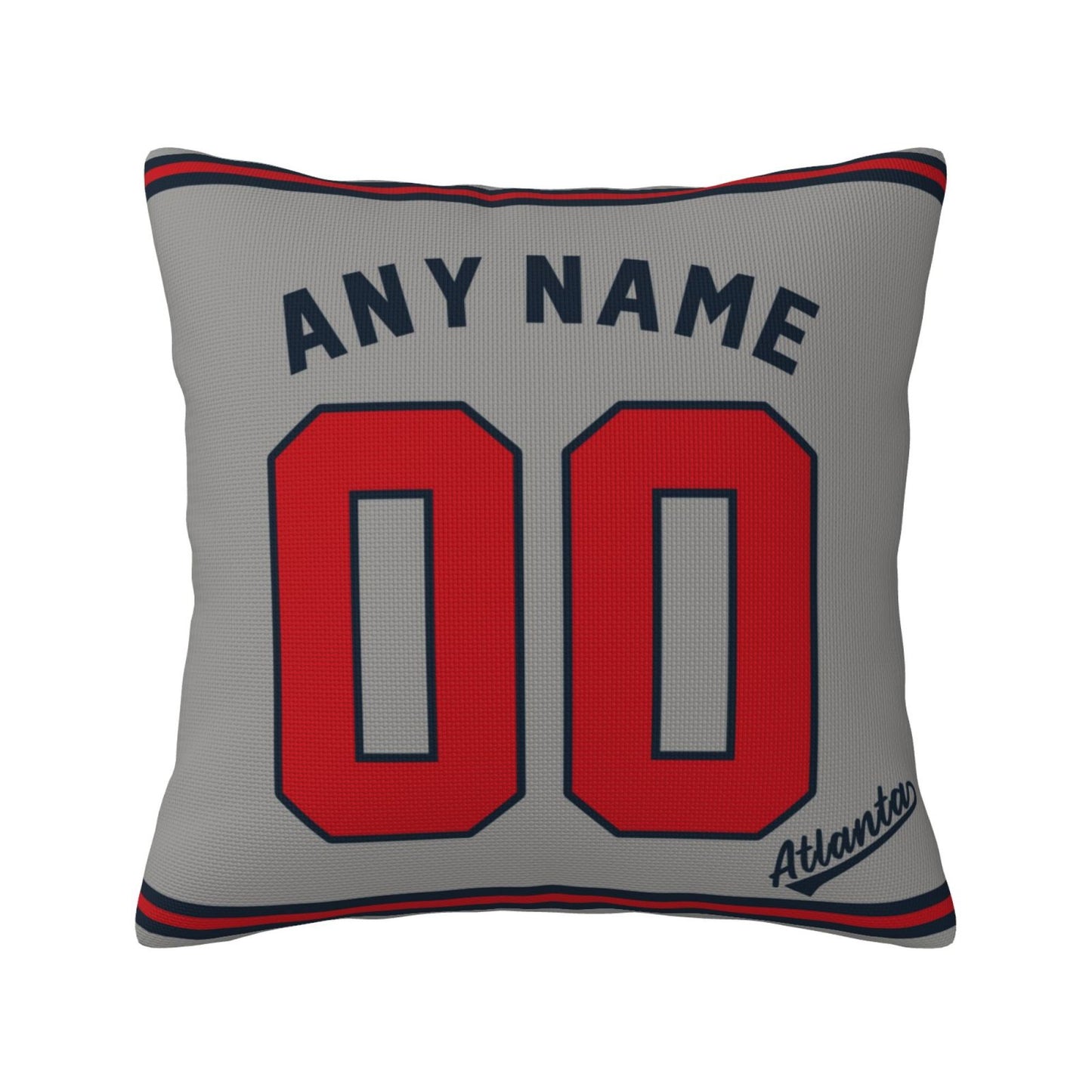 Custom Atlanta Braves Pillow Decorative Throw Pillow Case - Print Personalized Football Team Fans Name & Number Birthday Gift Football Pillows