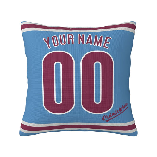 Custom Philadelphia Phillies Pillow Decorative Throw Pillow Case - Print Personalized Football Team Fans Name & Number Birthday Gift Football Pillows