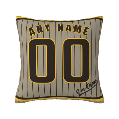 Custom San Diego Padres Pillow Decorative Throw Pillow Case - Print Personalized Football Team Fans Name & Number Birthday Gift Football Pillows
