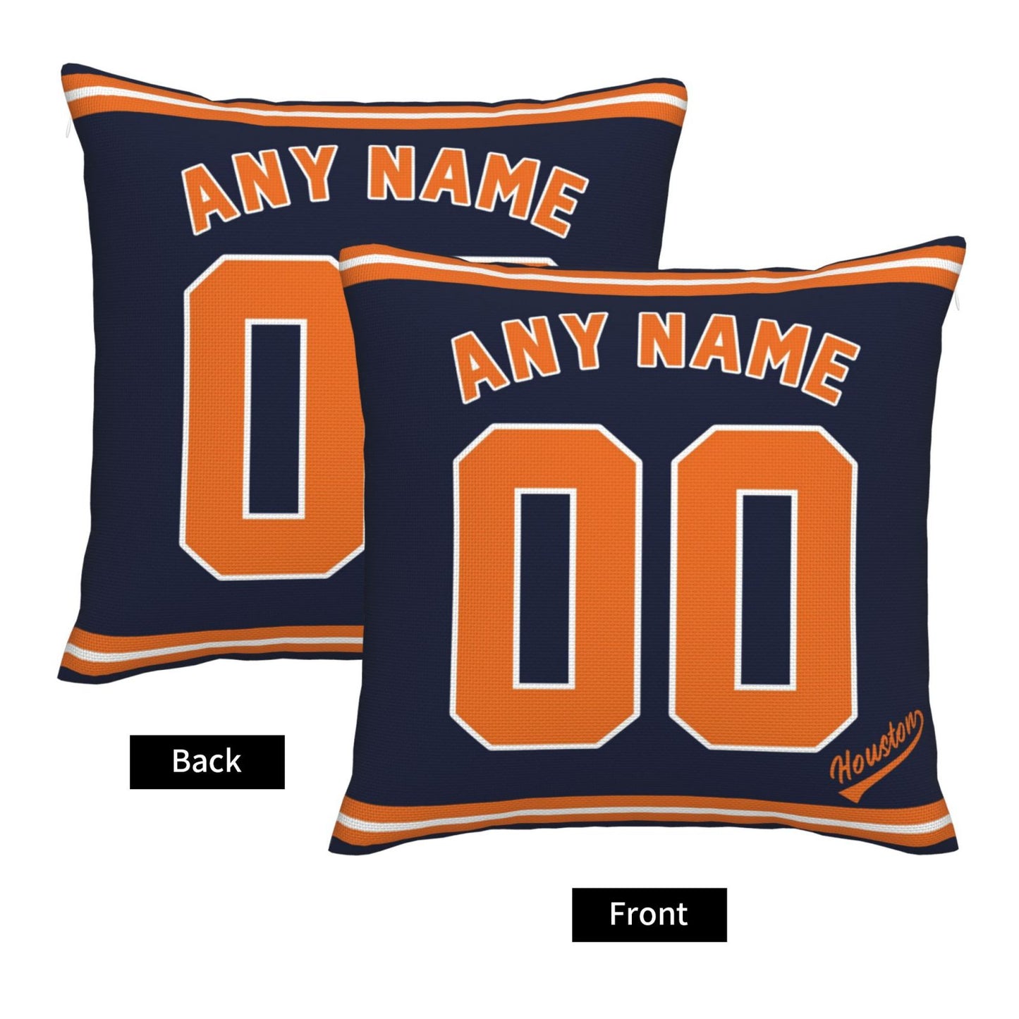 Custom Houston Astros Pillow Decorative Throw Pillow Case - Print Personalized Football Team Fans Name & Number Birthday Gift Football Pillows