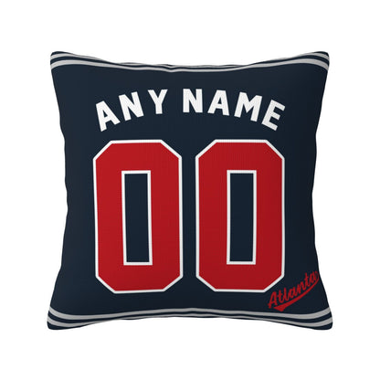 Custom Atlanta Braves Pillow Decorative Throw Pillow Case - Print Personalized Football Team Fans Name & Number Birthday Gift Football Pillows
