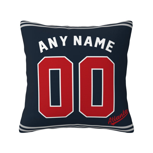 Custom Atlanta Braves Pillow Decorative Throw Pillow Case - Print Personalized Football Team Fans Name & Number Birthday Gift Football Pillows