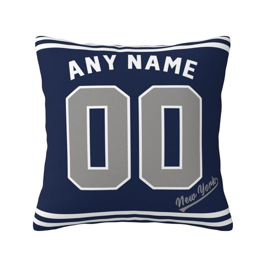 Custom New York Yankees Pillow Decorative Throw Pillow Case - Print Personalized Football Team Fans Name & Number Birthday Gift Football Pillows
