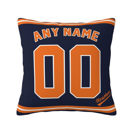 Custom Houston Astros Pillow Decorative Throw Pillow Case - Print Personalized Football Team Fans Name & Number Birthday Gift Football Pillows