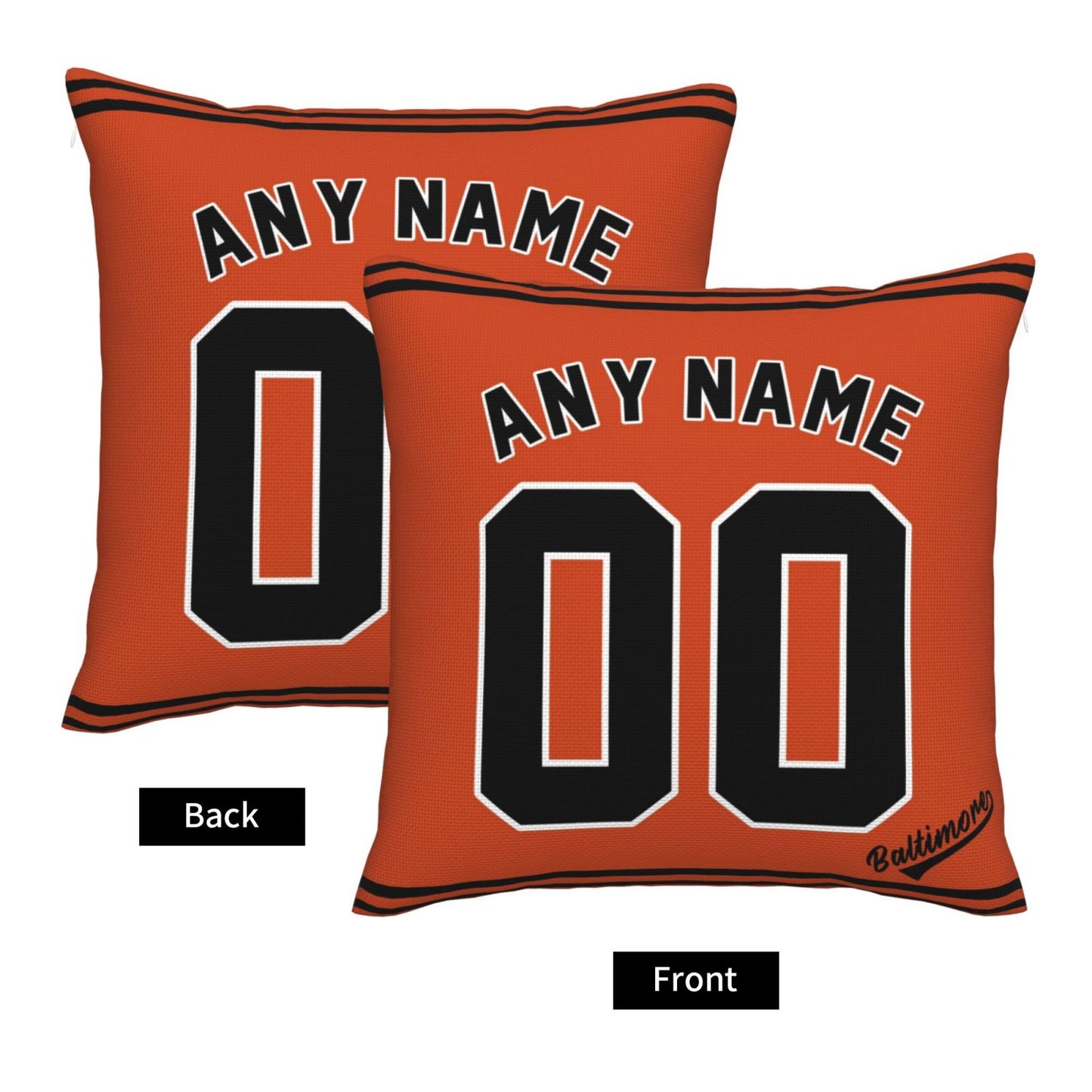 Custom Baltimore Orioles Pillow Decorative Throw Pillow Case - Print Personalized Football Team Fans Name & Number Birthday Gift Football Pillows