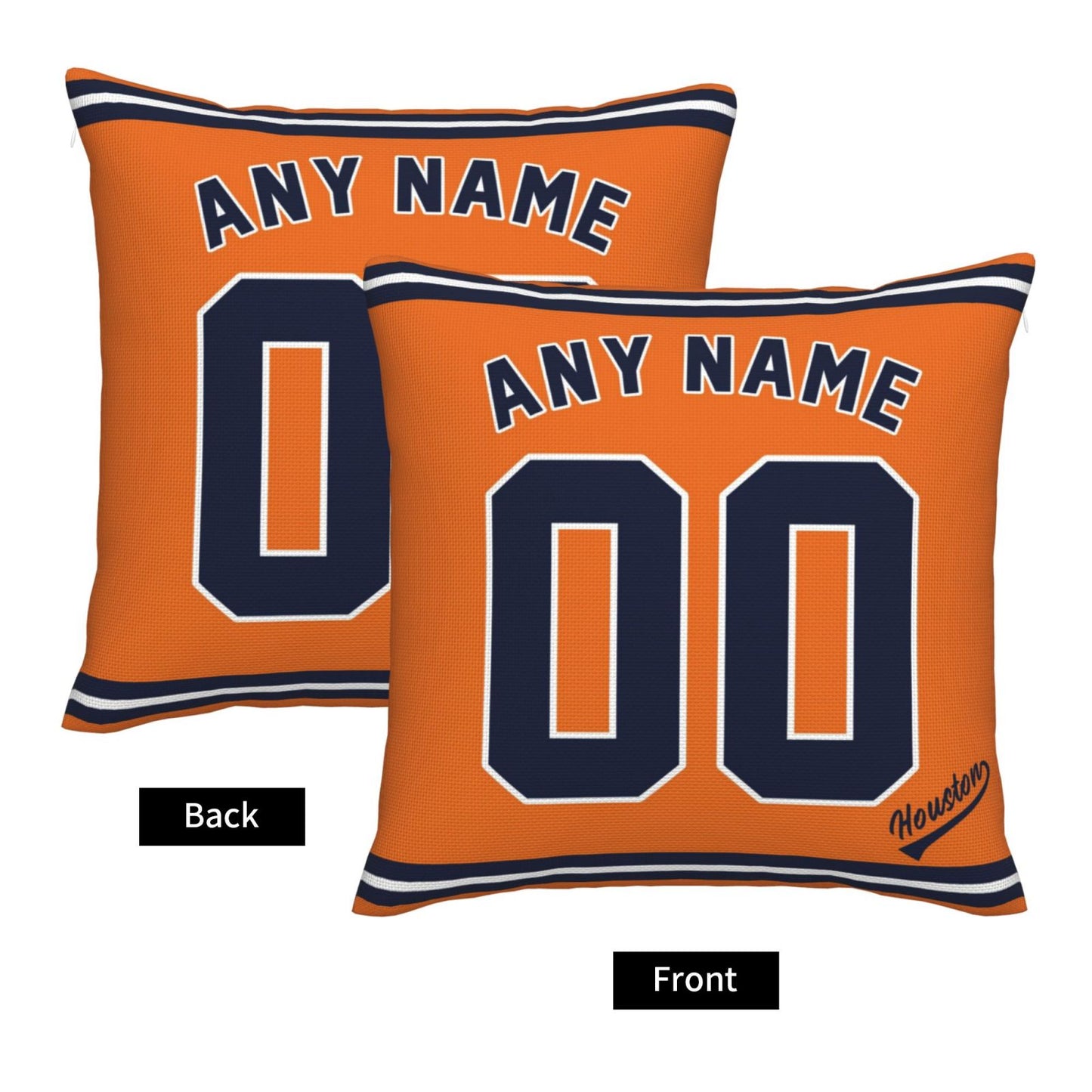 Custom Houston Astros Pillow Decorative Throw Pillow Case - Print Personalized Football Team Fans Name & Number Birthday Gift Football Pillows