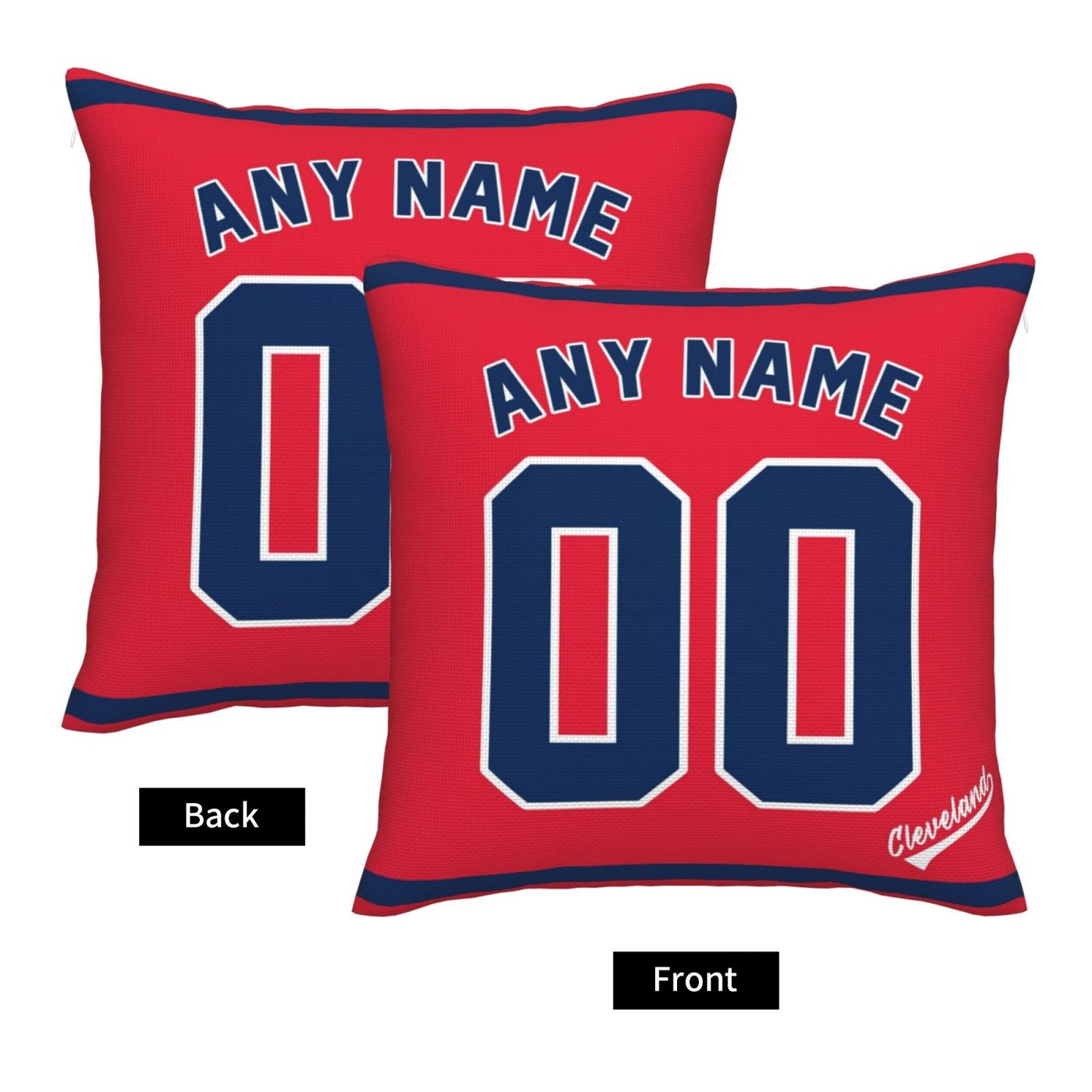 Custom Cleveland Guardians Pillow Decorative Throw Pillow Case - Print Personalized Football Team Fans Name & Number Birthday Gift Football Pillows