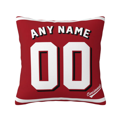 Custom Cincinnati Reds Pillow Decorative Throw Pillow Case - Print Personalized Football Team Fans Name & Number Birthday Gift Football Pillows