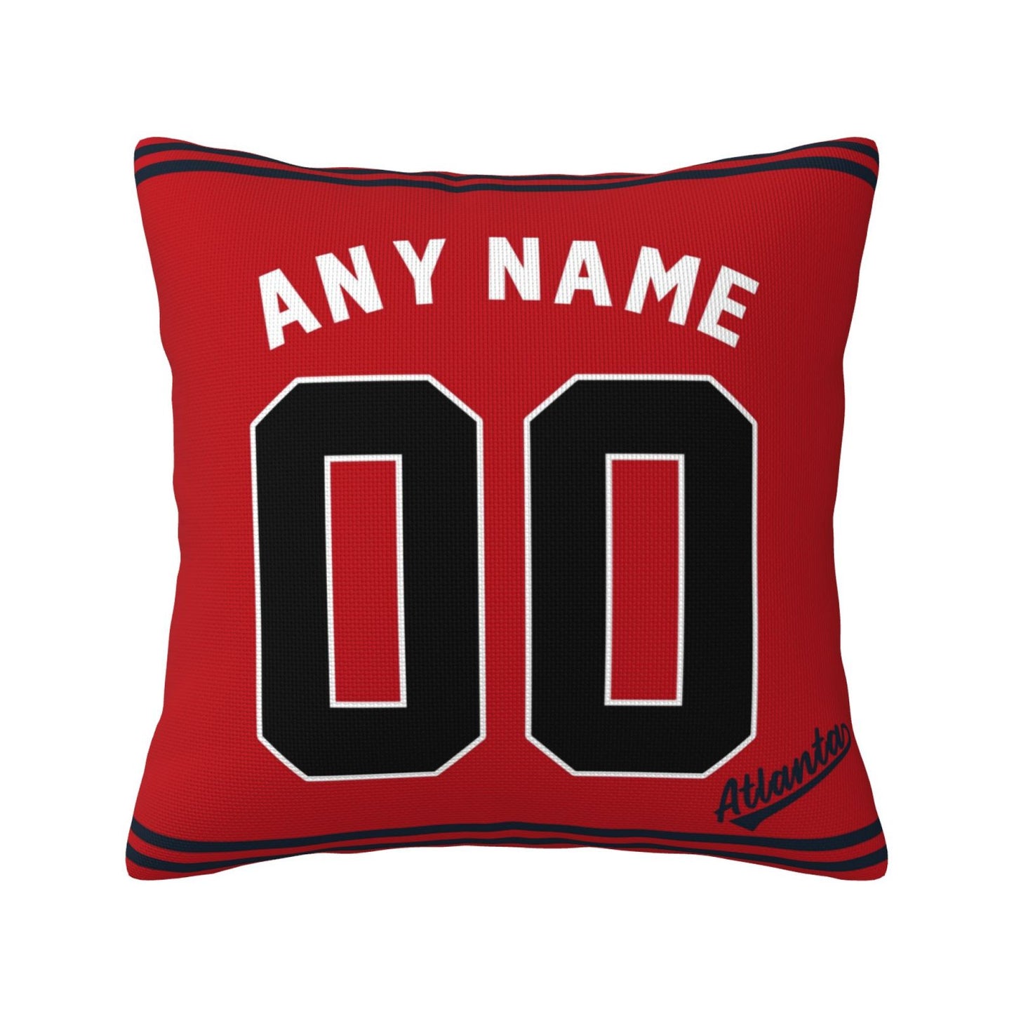 Custom Atlanta Braves Pillow Decorative Throw Pillow Case - Print Personalized Football Team Fans Name & Number Birthday Gift Football Pillows