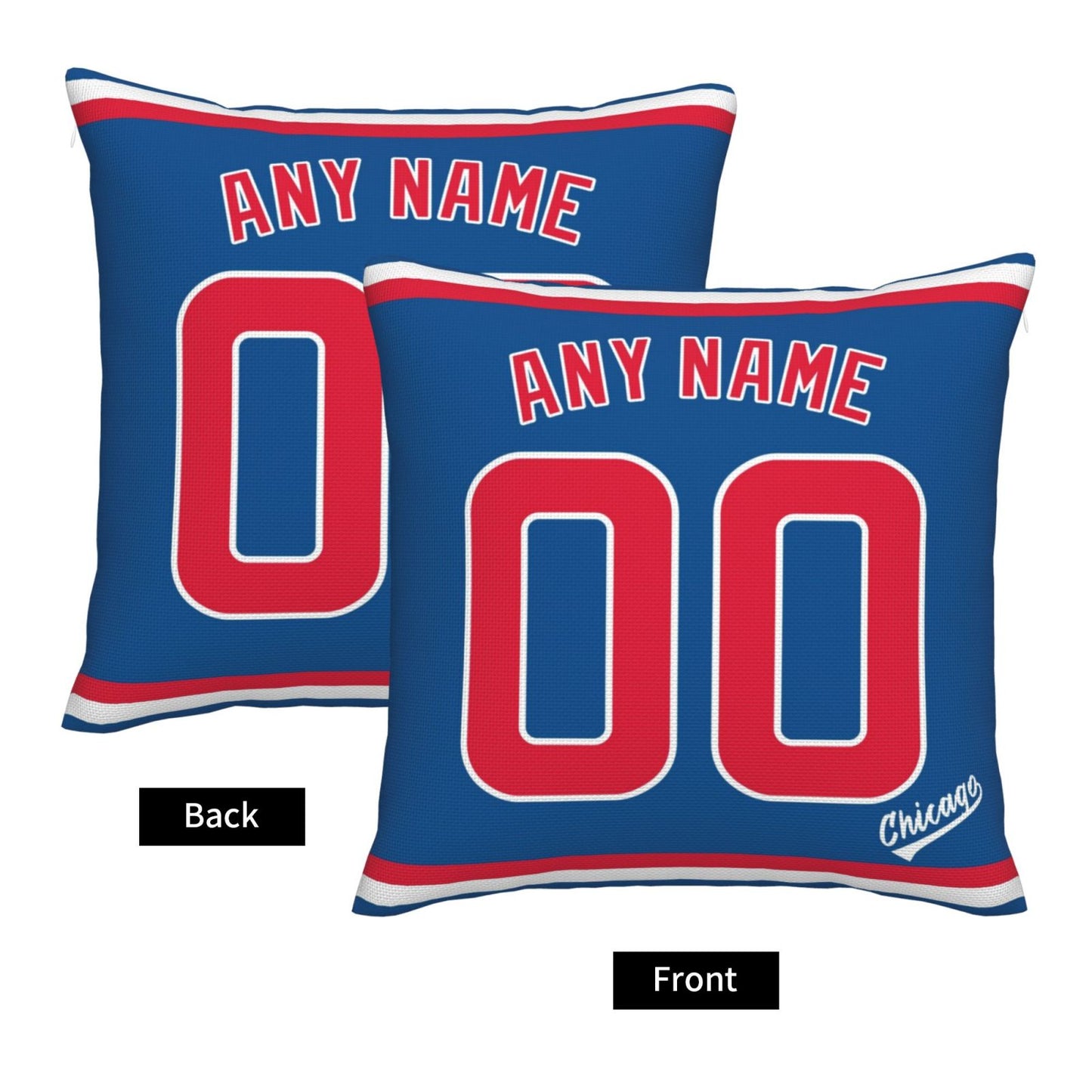 Custom Chicago Cubs Pillow Decorative Throw Pillow Case - Print Personalized Football Team Fans Name & Number Birthday Gift Football Pillows