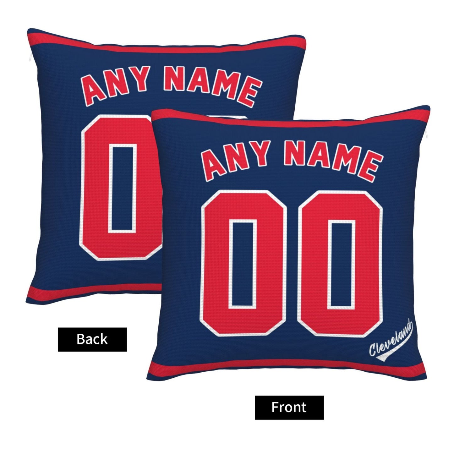 Custom Cleveland Guardians Pillow Decorative Throw Pillow Case - Print Personalized Football Team Fans Name & Number Birthday Gift Football Pillows