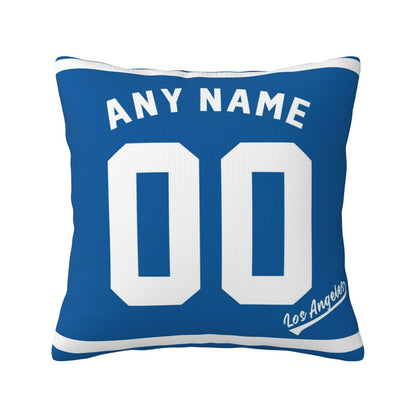 Custom Los Angeles Dodgers Pillow Decorative Throw Pillow Case - Print Personalized Football Team Fans Name & Number Birthday Gift Football Pillows