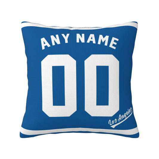 Custom Los Angeles Dodgers Pillow Decorative Throw Pillow Case - Print Personalized Football Team Fans Name & Number Birthday Gift Football Pillows