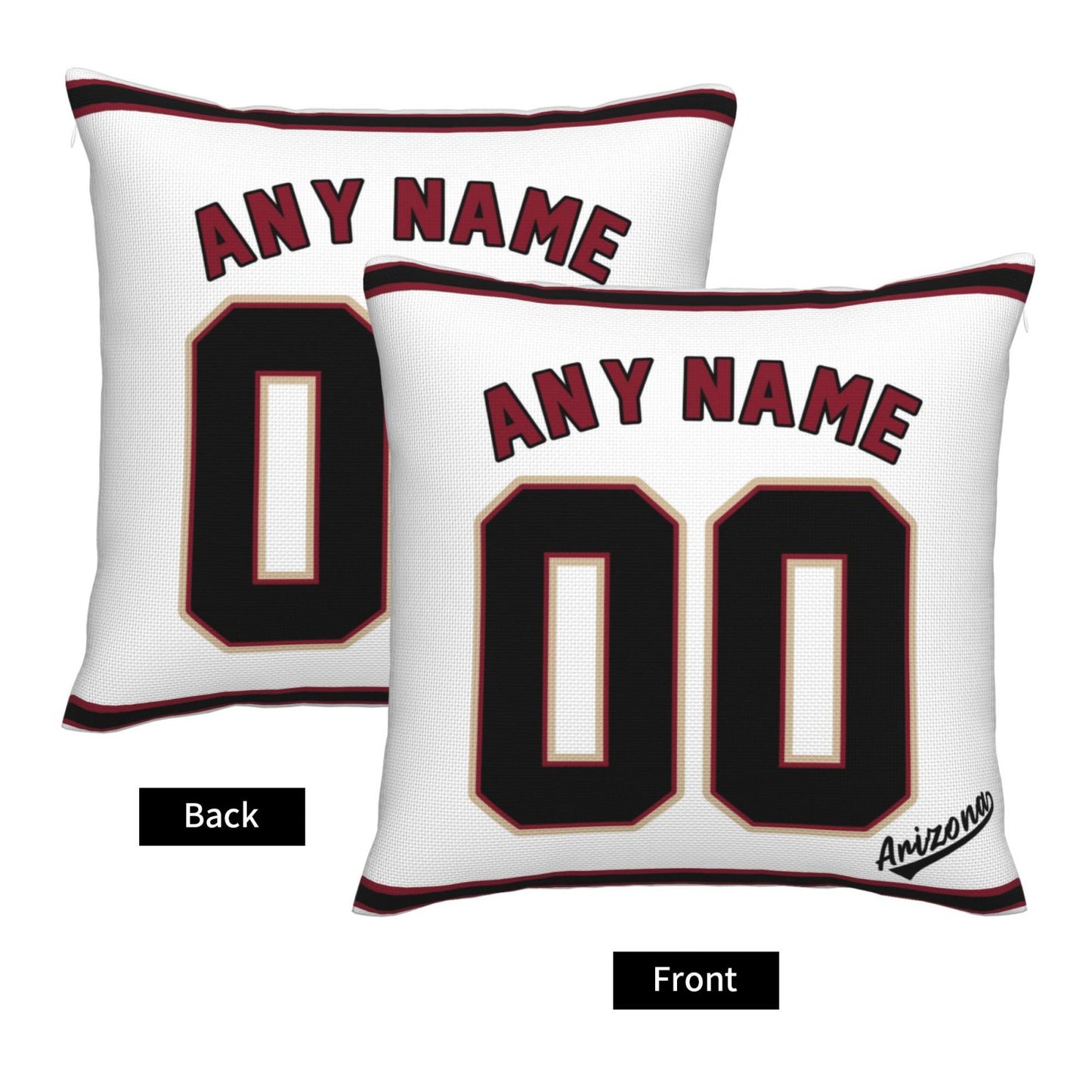 Custom A.Diamondbacks White Pillow Decorative Throw Pillow Case - Print Personalized Football Team Fans Name & Number Birthday Gift Football Pillows
