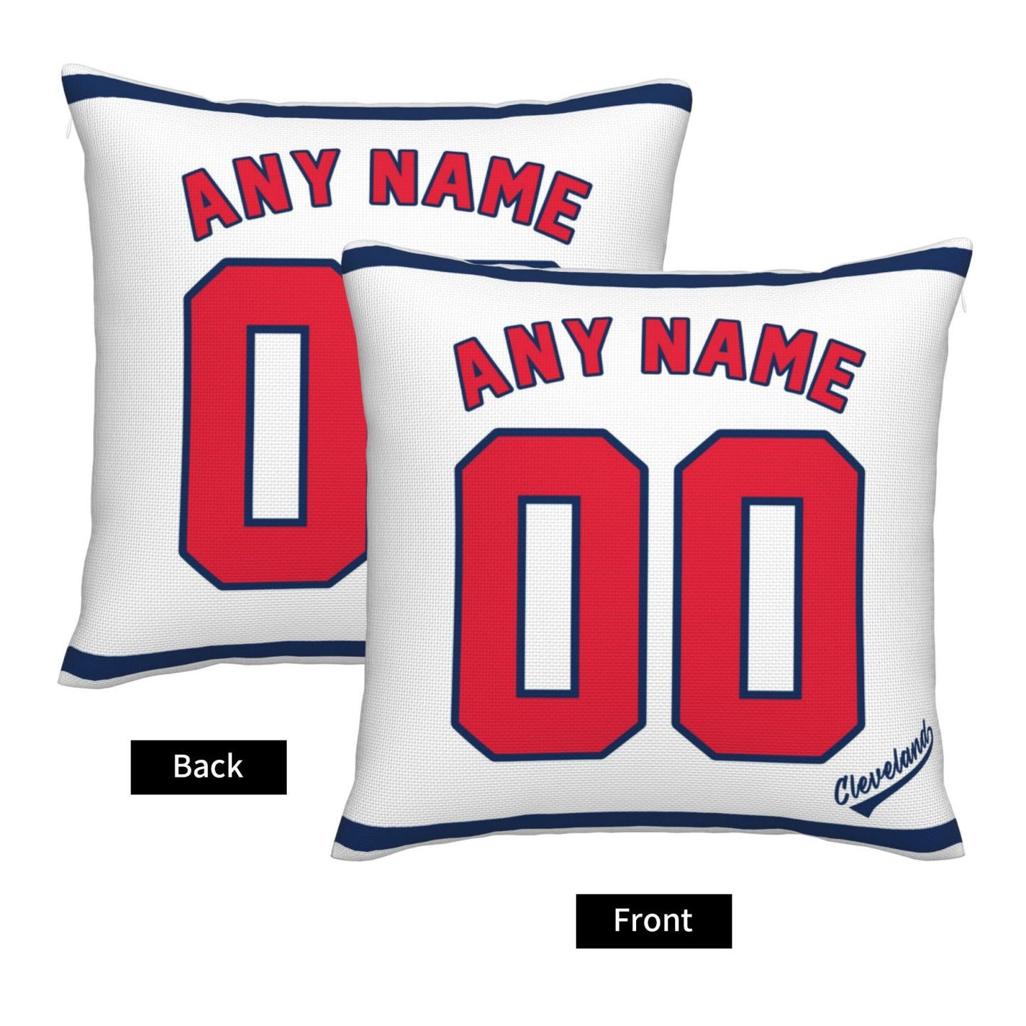 Custom Cleveland Guardians Pillow Decorative Throw Pillow Case - Print Personalized Football Team Fans Name & Number Birthday Gift Football Pillows
