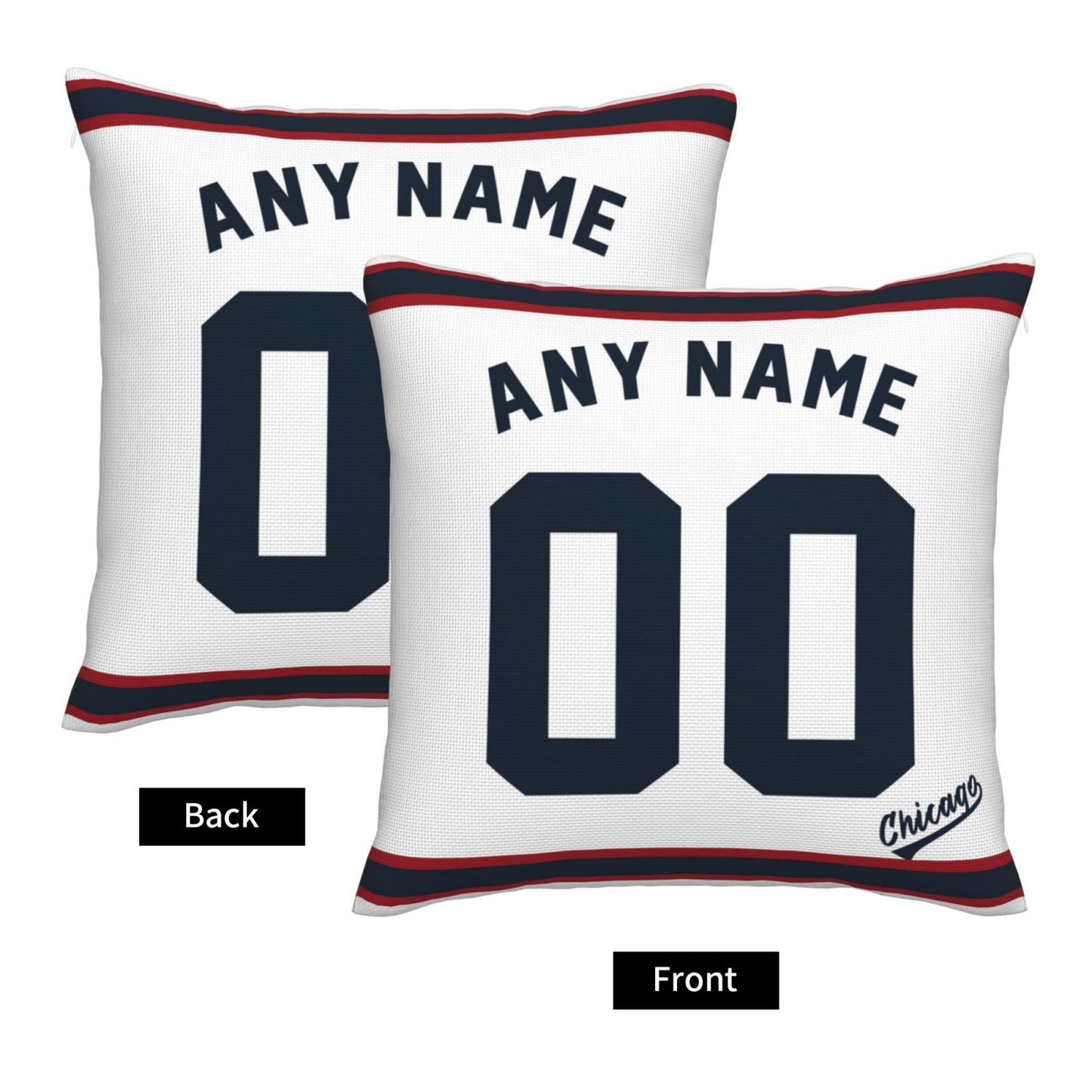 Custom Chicago White Sox Pillow Decorative Throw Pillow Case - Print Personalized Football Team Fans Name & Number Birthday Gift Football Pillows