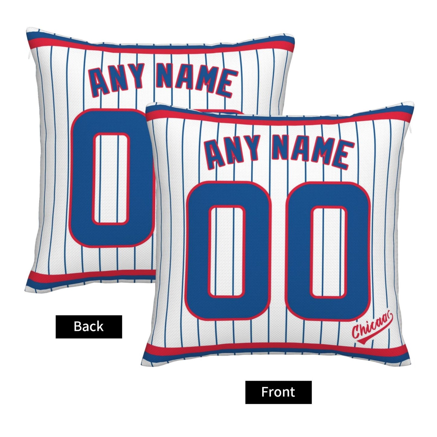 Custom Chicago Cubs Pillow Decorative Throw Pillow Case - Print Personalized Football Team Fans Name & Number Birthday Gift Football Pillows