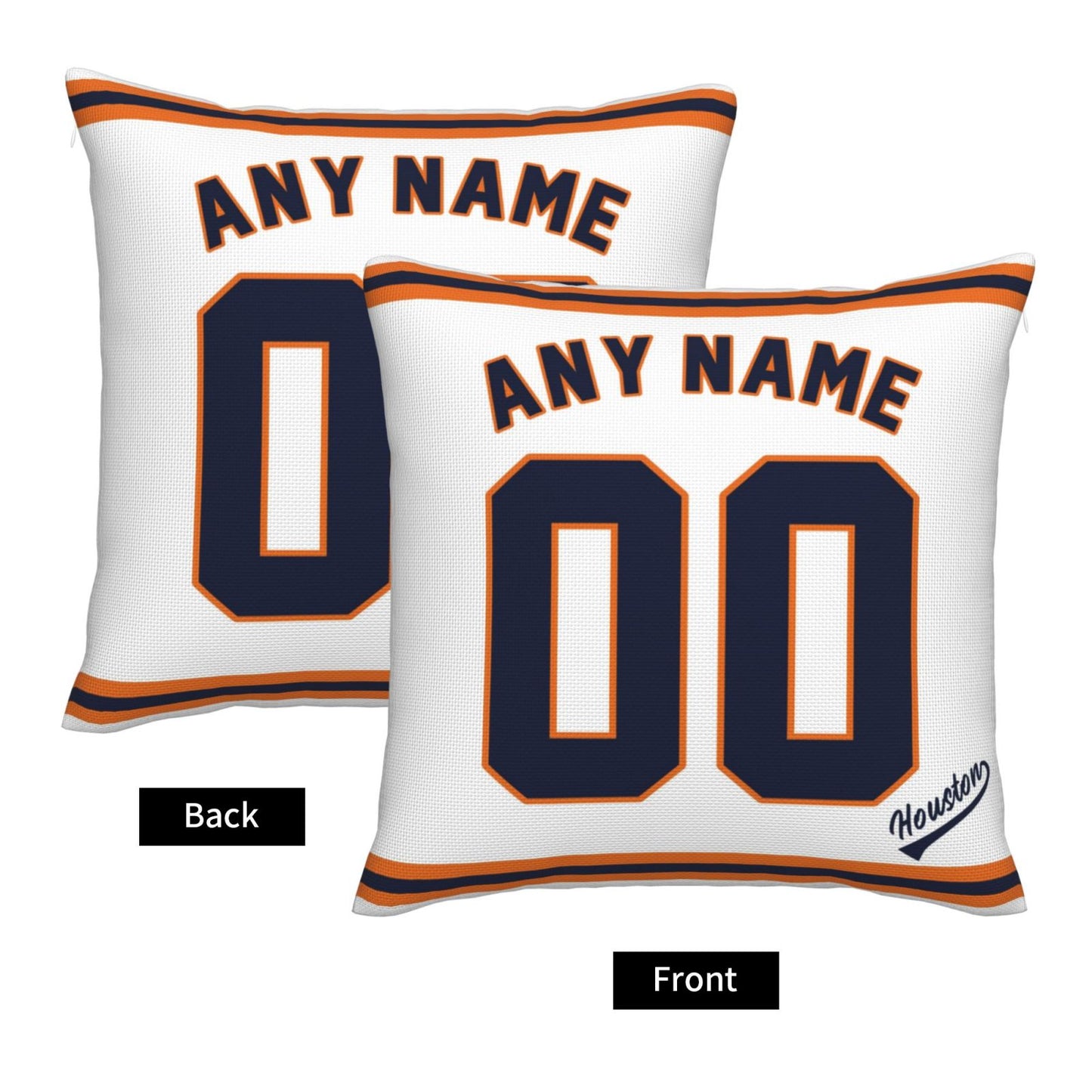 Custom Houston Astros Pillow Decorative Throw Pillow Case - Print Personalized Football Team Fans Name & Number Birthday Gift Football Pillows