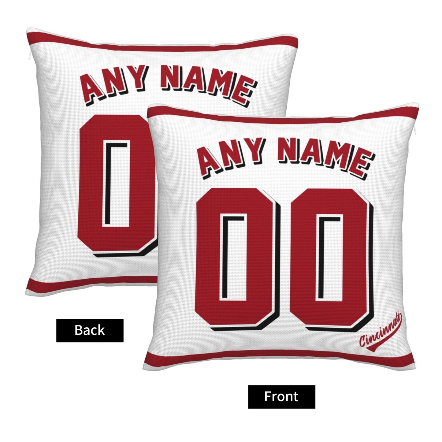 Custom Cincinnati Reds Pillow Decorative Throw Pillow Case - Print Personalized Football Team Fans Name & Number Birthday Gift Football Pillows