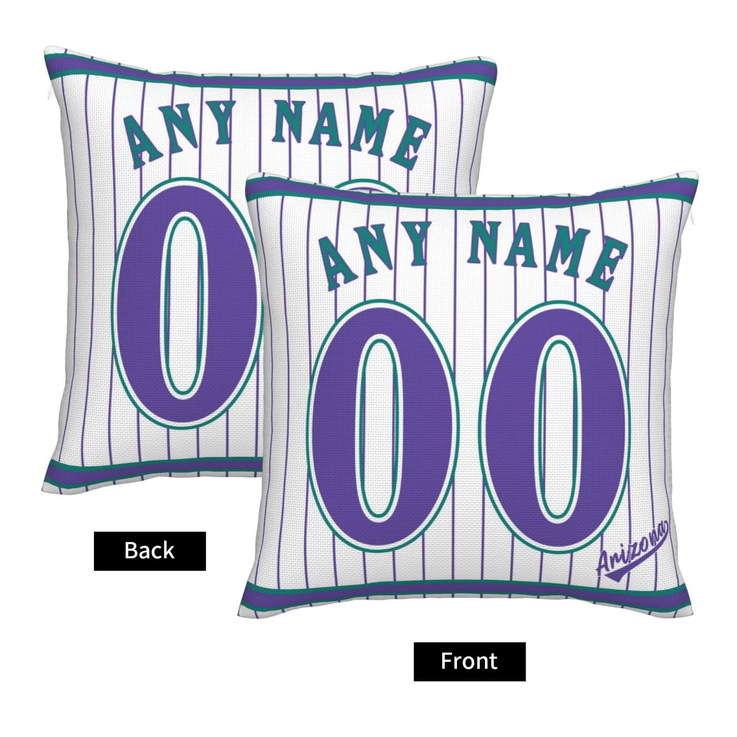 Custom A.Diamondbacks White-Stripe Pillow Decorative Throw Pillow Case - Print Personalized Football Team Fans Name & Number Birthday Gift Football Pillows