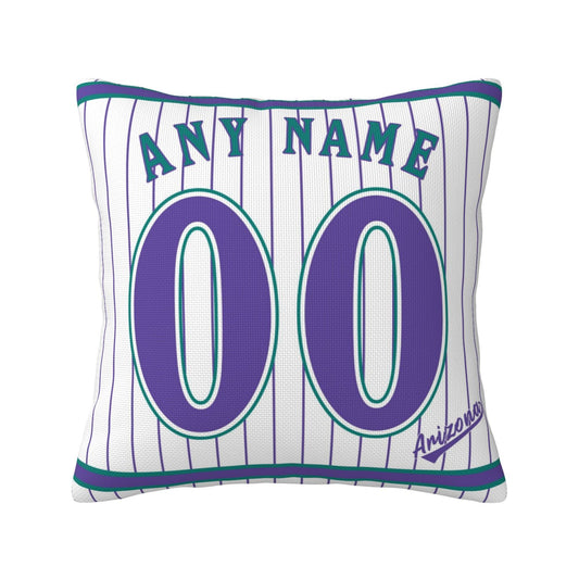 Custom A.Diamondbacks White-Stripe Pillow Decorative Throw Pillow Case - Print Personalized Football Team Fans Name & Number Birthday Gift Football Pillows