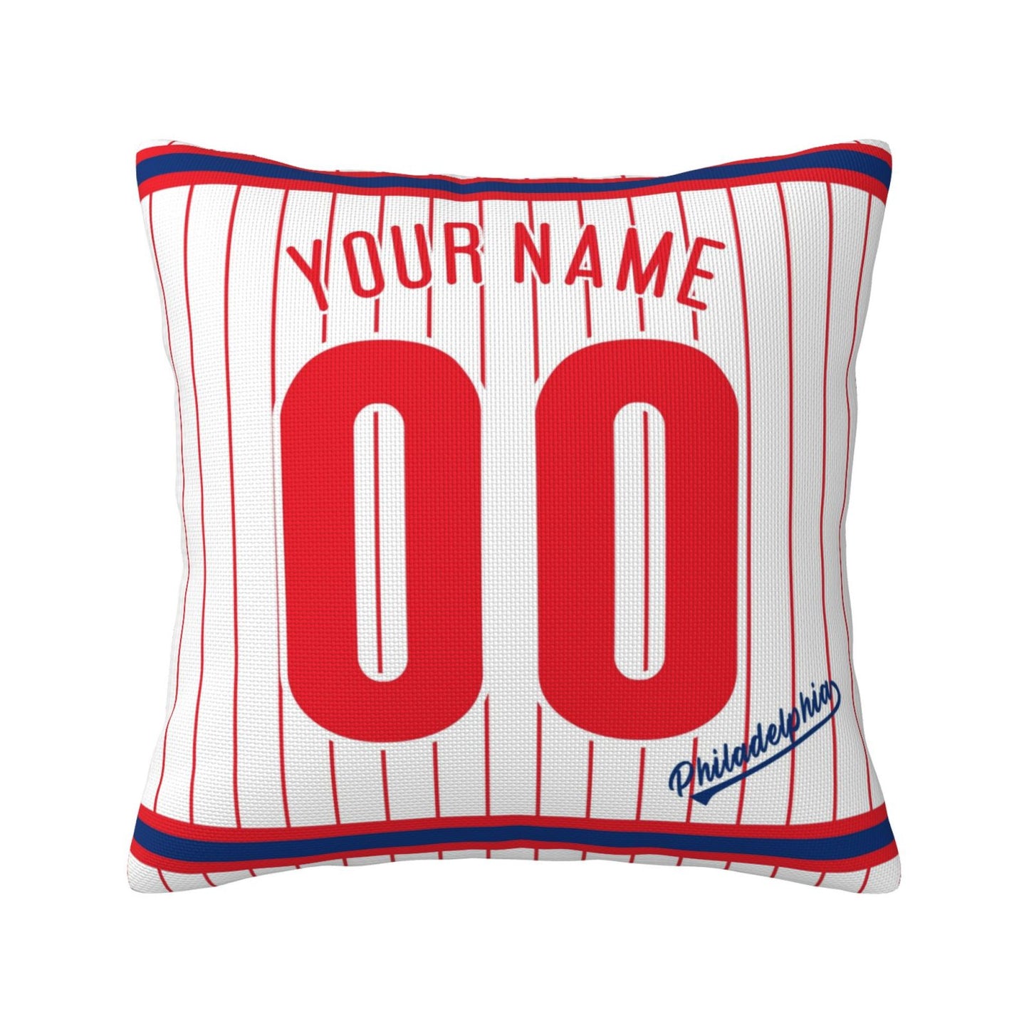 Custom Philadelphia Phillies Pillow Decorative Throw Pillow Case - Print Personalized Football Team Fans Name & Number Birthday Gift Football Pillows