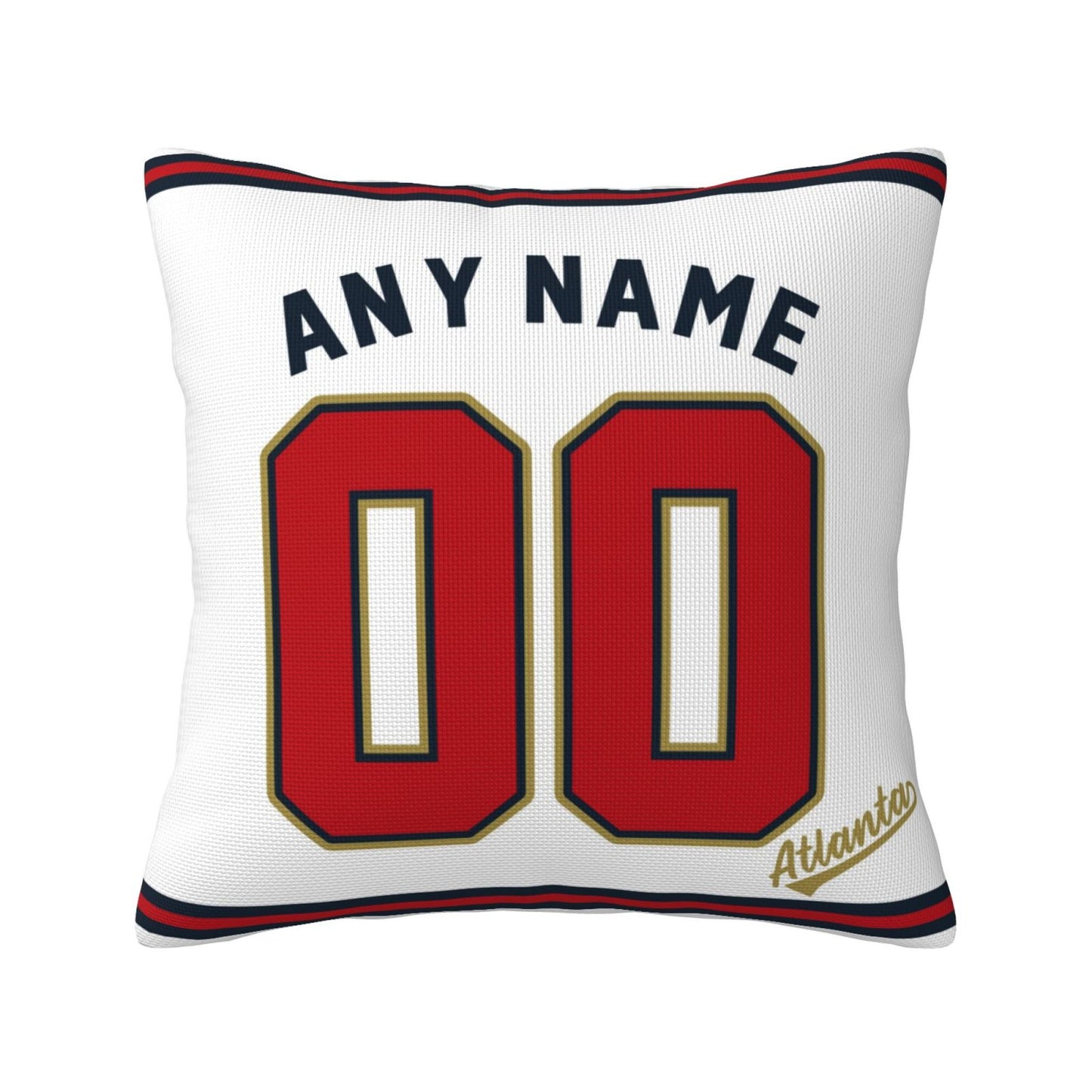 Custom Atlanta Braves Pillow Decorative Throw Pillow Case - Print Personalized Football Team Fans Name & Number Birthday Gift Football Pillows