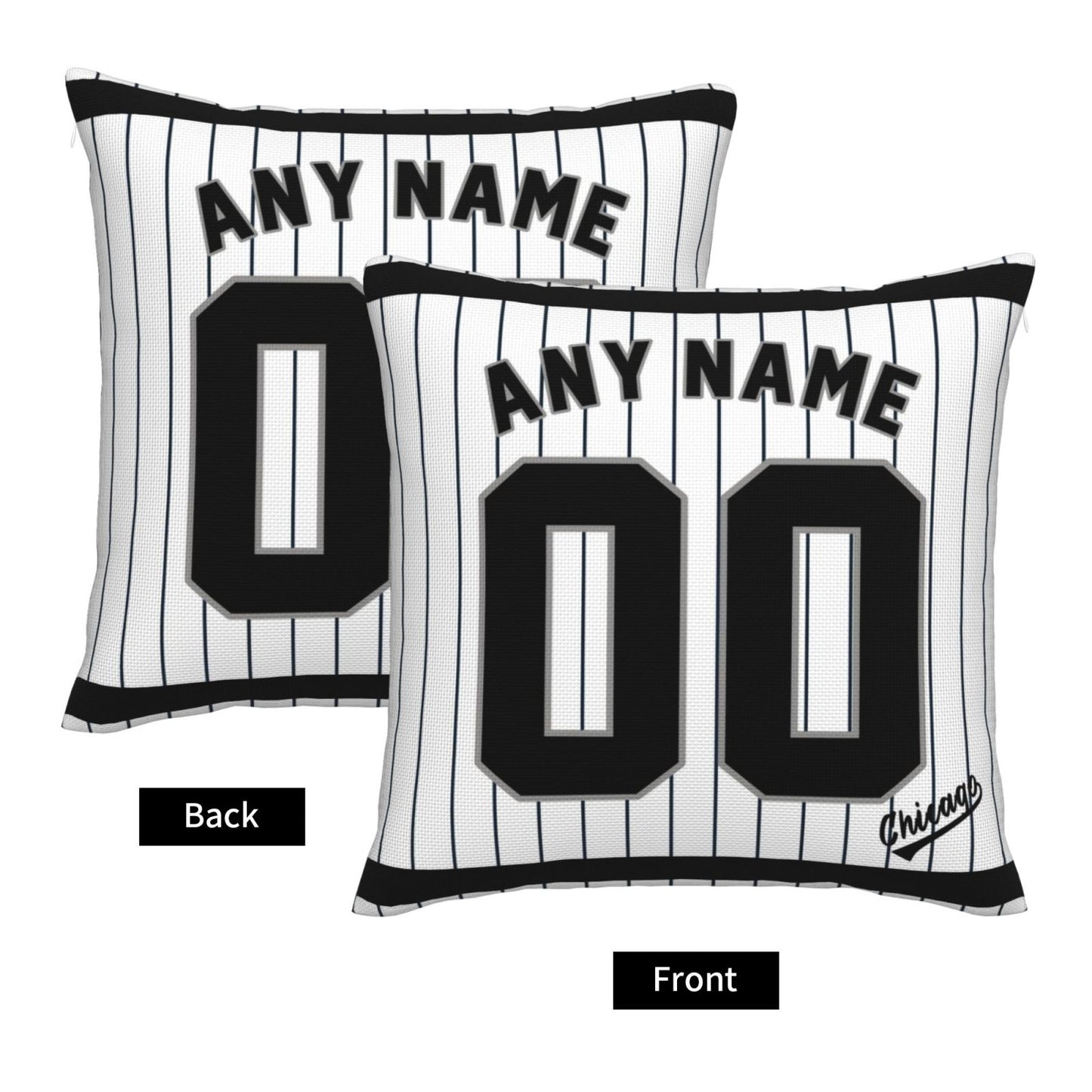 Custom Chicago White Sox Pillow Decorative Throw Pillow Case - Print Personalized Football Team Fans Name & Number Birthday Gift Football Pillows