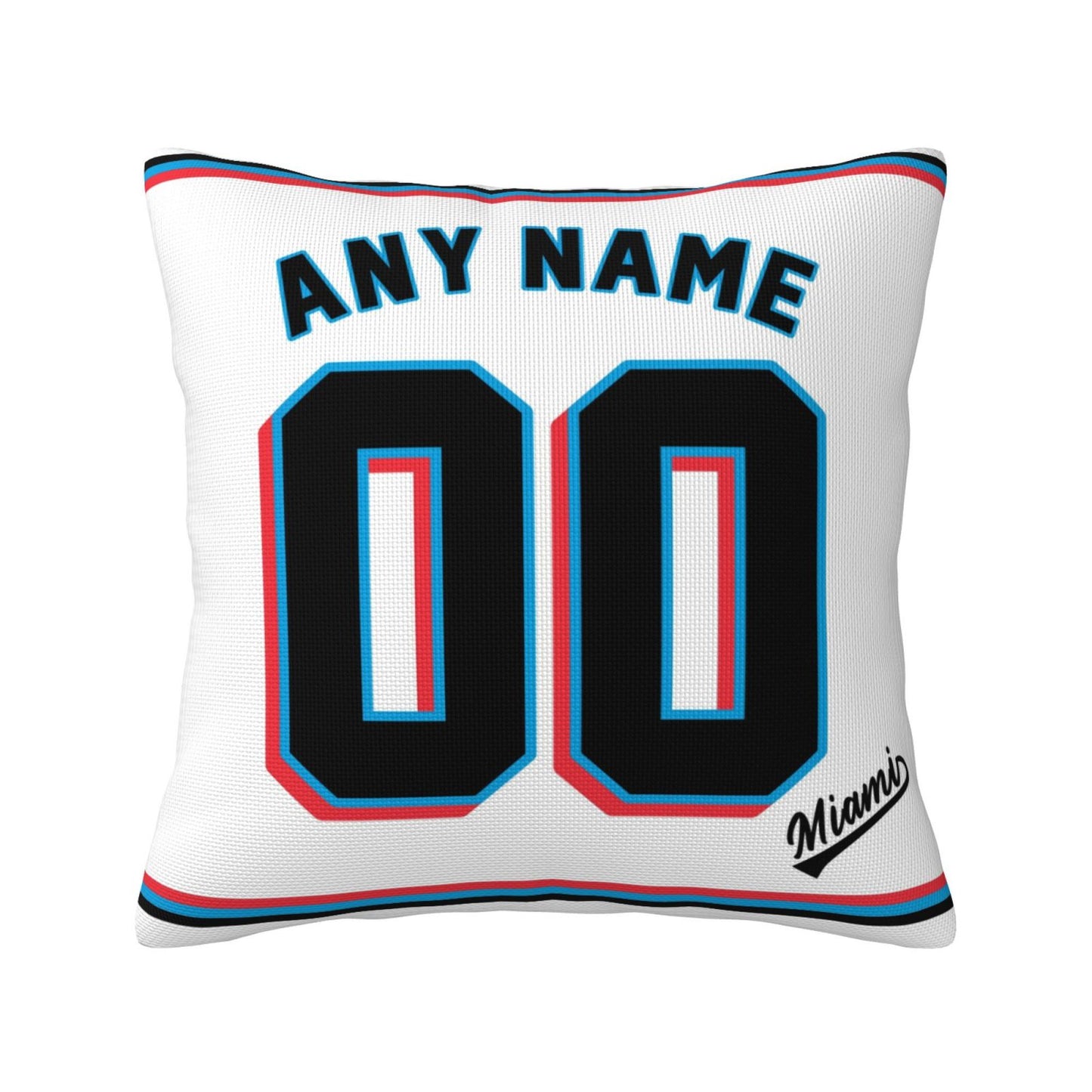 Custom Miami Marlins Pillow Decorative Throw Pillow Case - Print Personalized Football Team Fans Name & Number Birthday Gift Football Pillows
