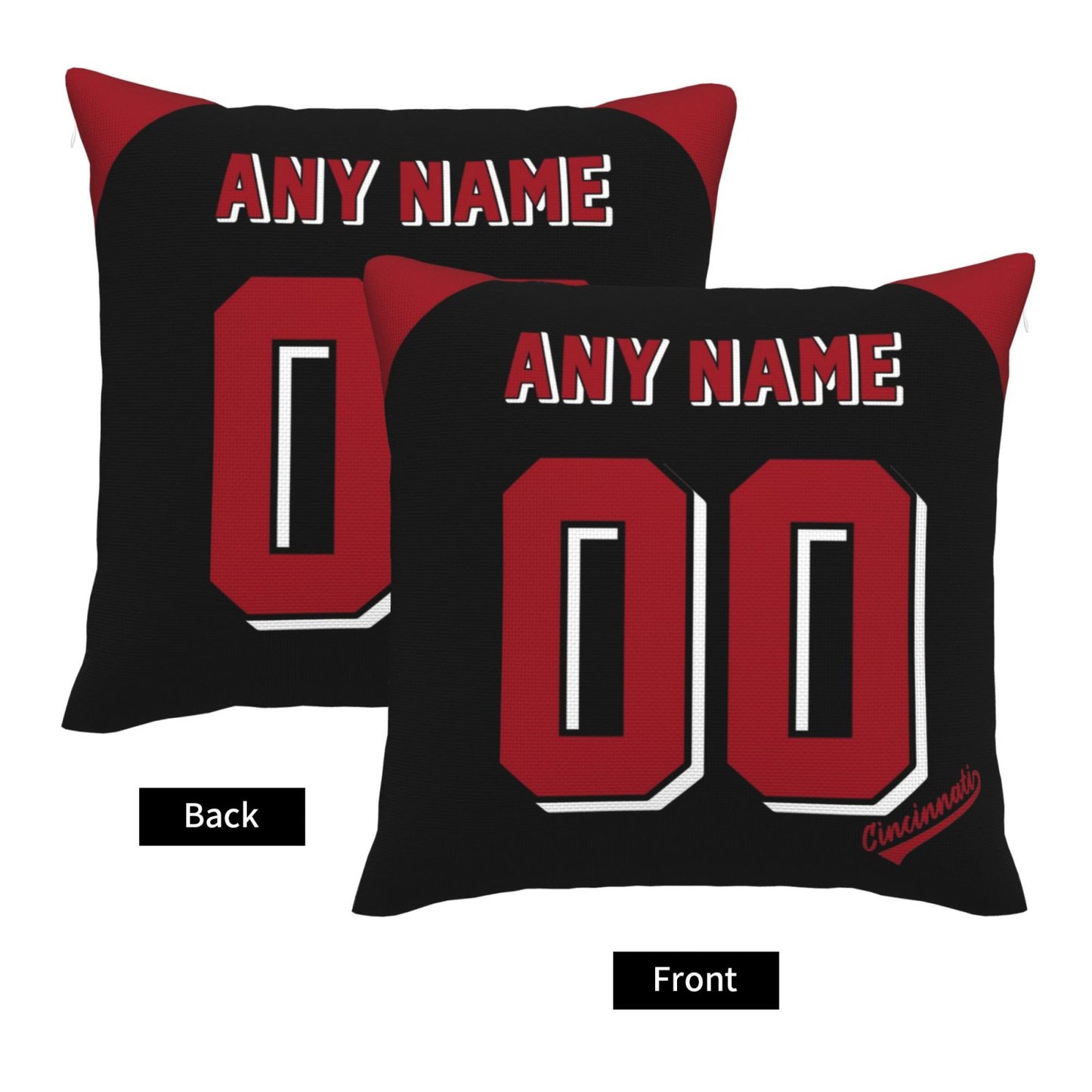 Custom Cincinnati Reds Pillow Decorative Throw Pillow Case - Print Personalized Football Team Fans Name & Number Birthday Gift Football Pillows