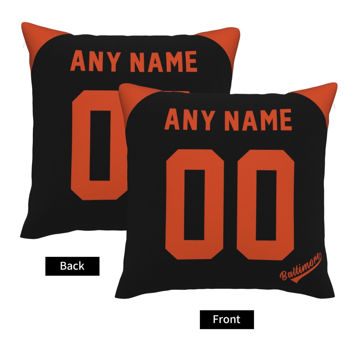 Custom Baltimore Orioles Pillow Decorative Throw Pillow Case - Print Personalized Football Team Fans Name & Number Birthday Gift Football Pillows