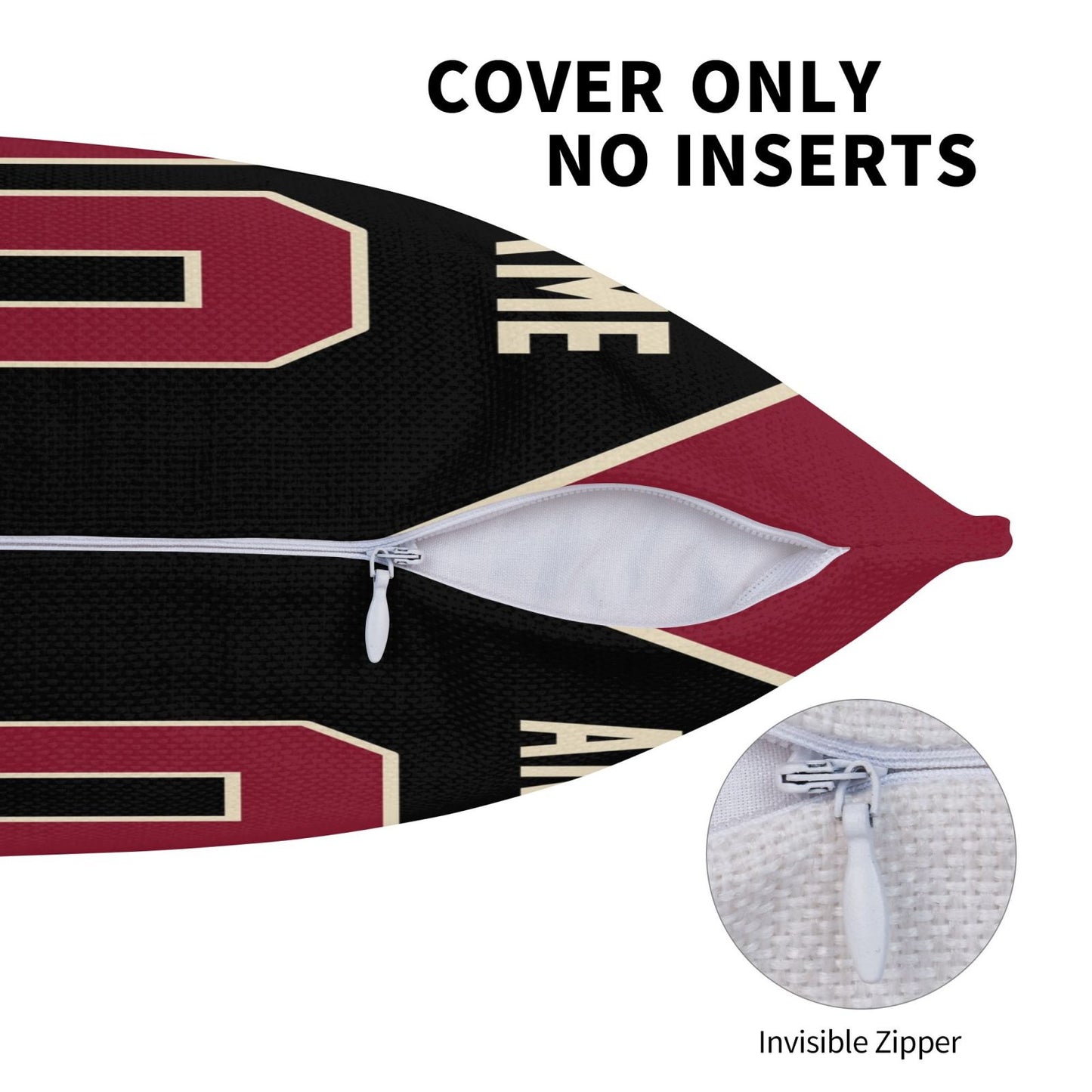 Custom A.Diamondbacks Black Pillow Decorative Throw Pillow Case - Print Personalized Football Team Fans Name & Number Birthday Gift Football Pillows