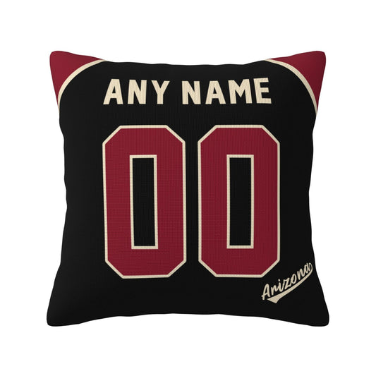 Custom A.Diamondbacks Black Pillow Decorative Throw Pillow Case - Print Personalized Football Team Fans Name & Number Birthday Gift Football Pillows