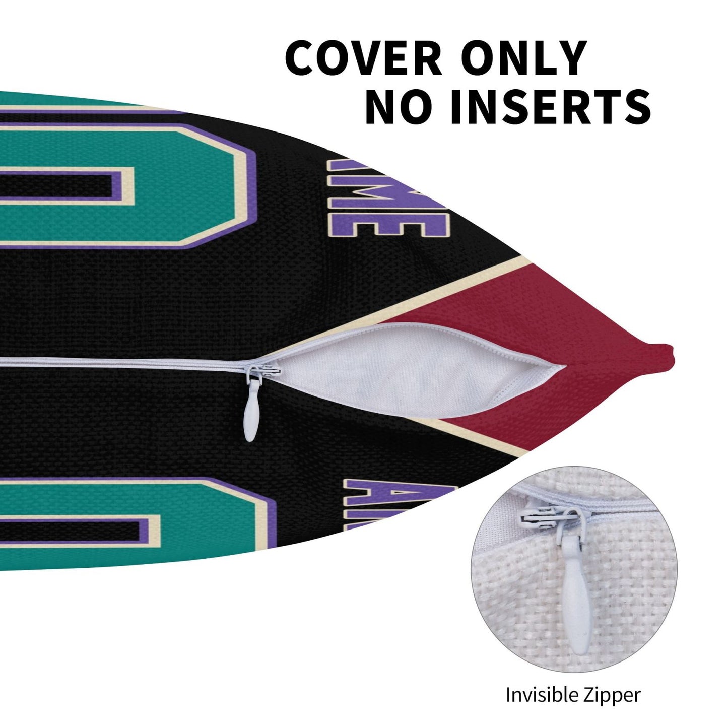 Custom A.Diamondbacks Black Green Pillow Decorative Throw Pillow Case - Print Personalized Football Team Fans Name & Number Birthday Gift Football Pillows