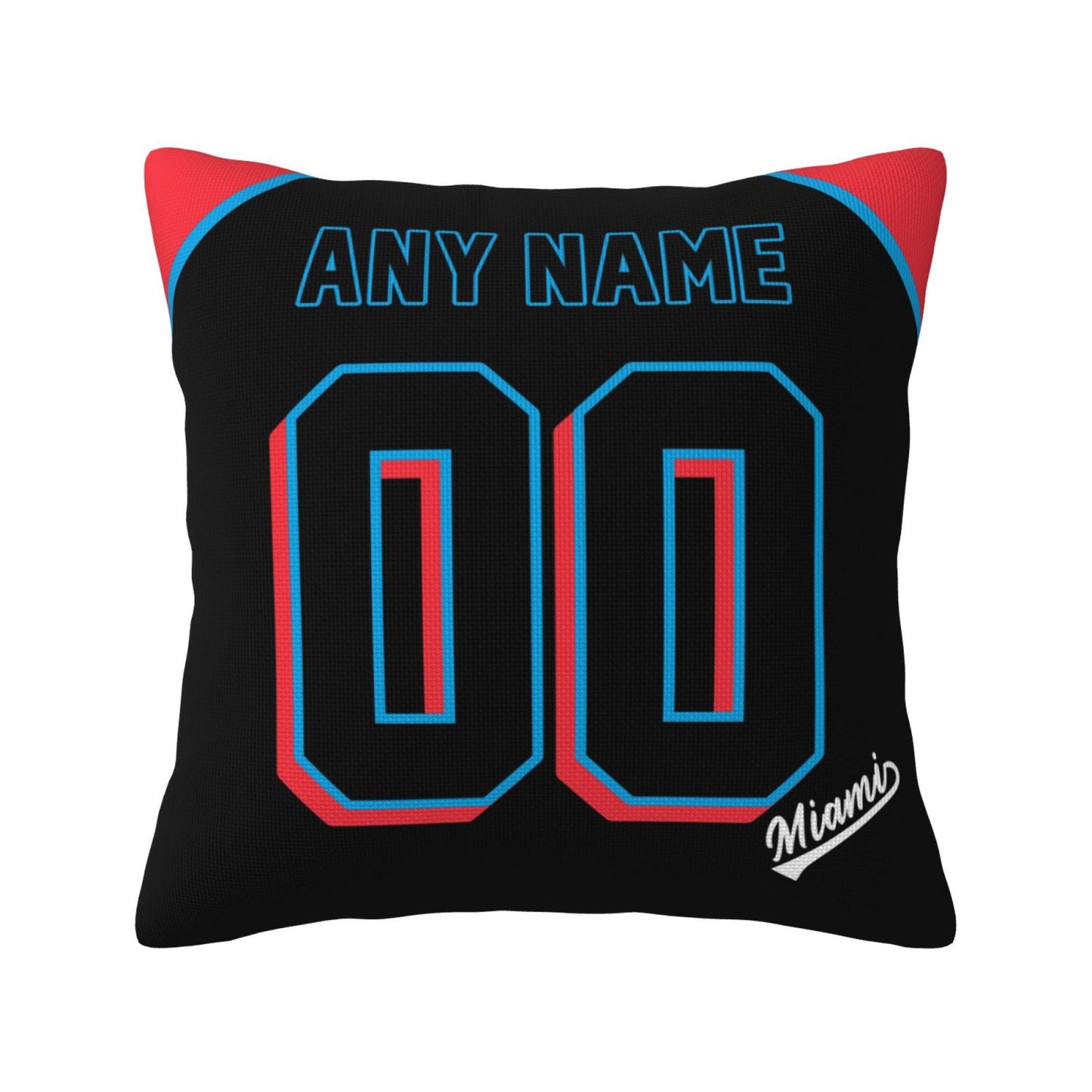 Custom Miami Marlins Pillow Decorative Throw Pillow Case - Print Personalized Football Team Fans Name & Number Birthday Gift Football Pillows