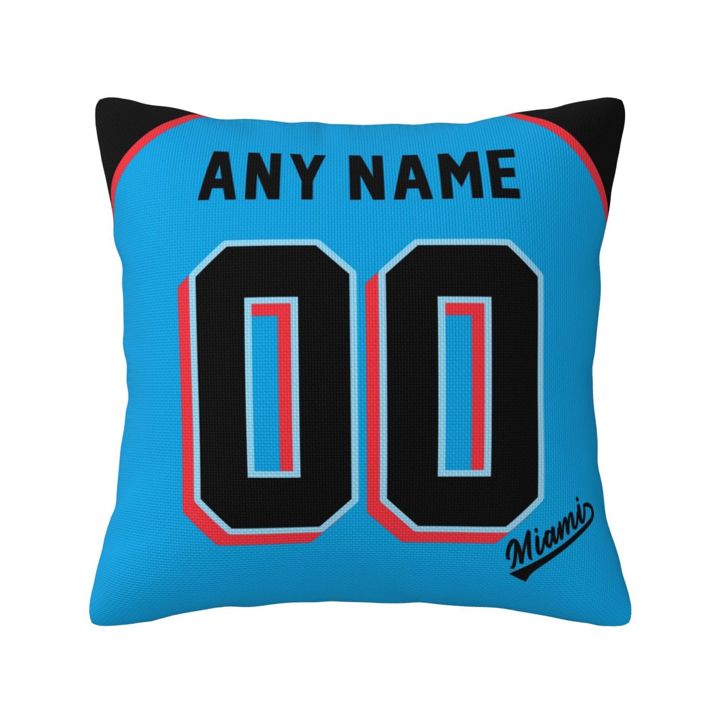 Custom Miami Marlins Pillow Decorative Throw Pillow Case - Print Personalized Football Team Fans Name & Number Birthday Gift Football Pillows