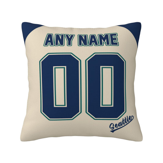 Custom Seattle Mariners Pillow Decorative Throw Pillow Case - Print Personalized Football Team Fans Name & Number Birthday Gift Football Pillows