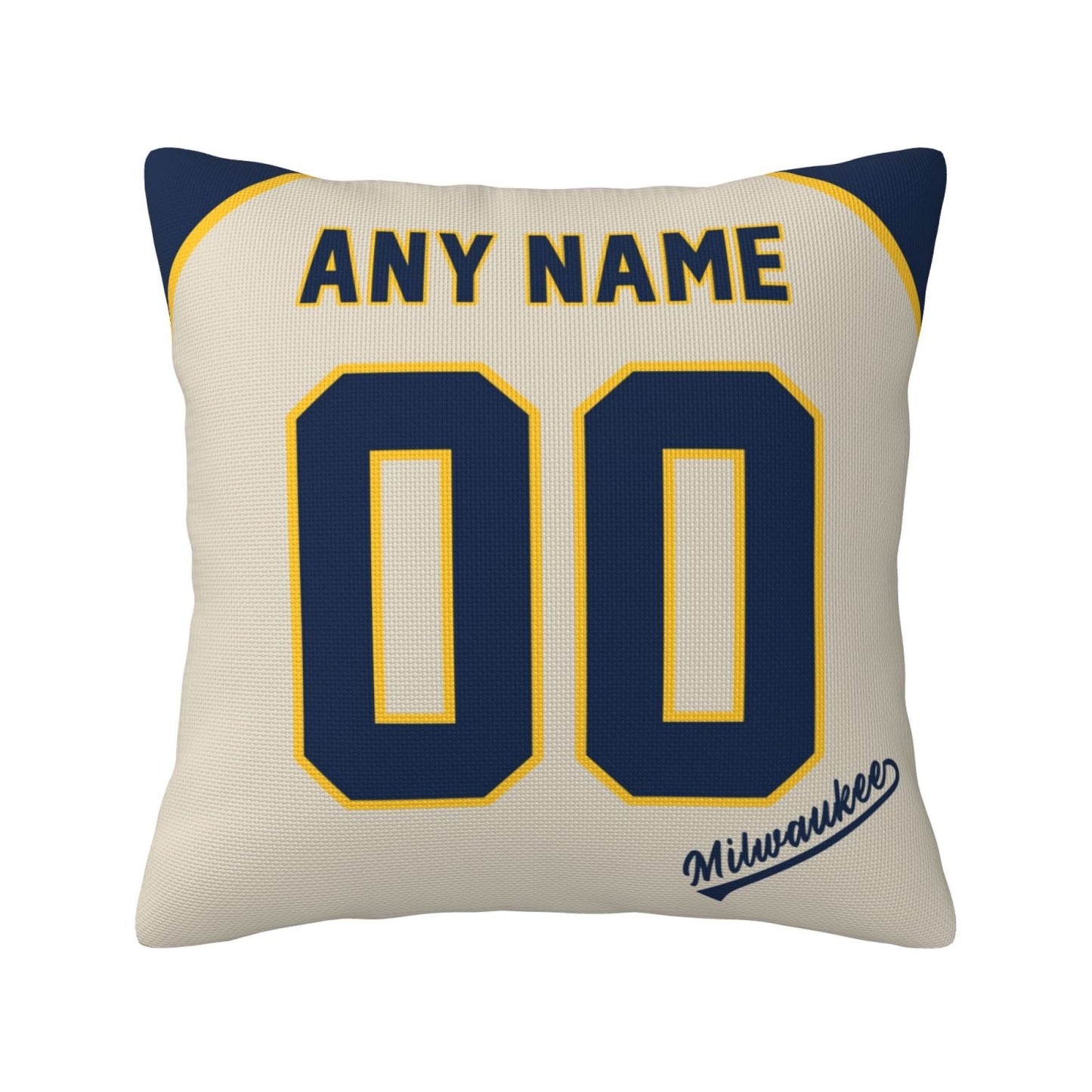 Custom Milwaukee Brewers Pillow Decorative Throw Pillow Case - Print Personalized Football Team Fans Name & Number Birthday Gift Football Pillows