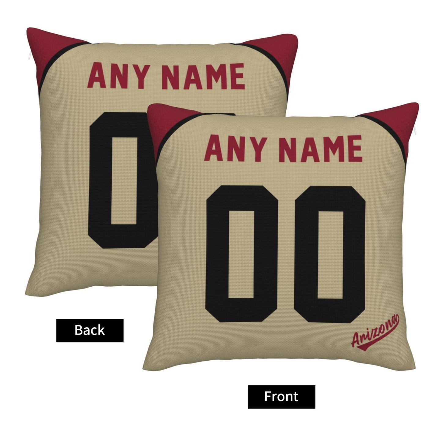 Custom A.Diamondbacks Gold Pillow Decorative Throw Pillow Case - Print Personalized Football Team Fans Name & Number Birthday Gift Football Pillows