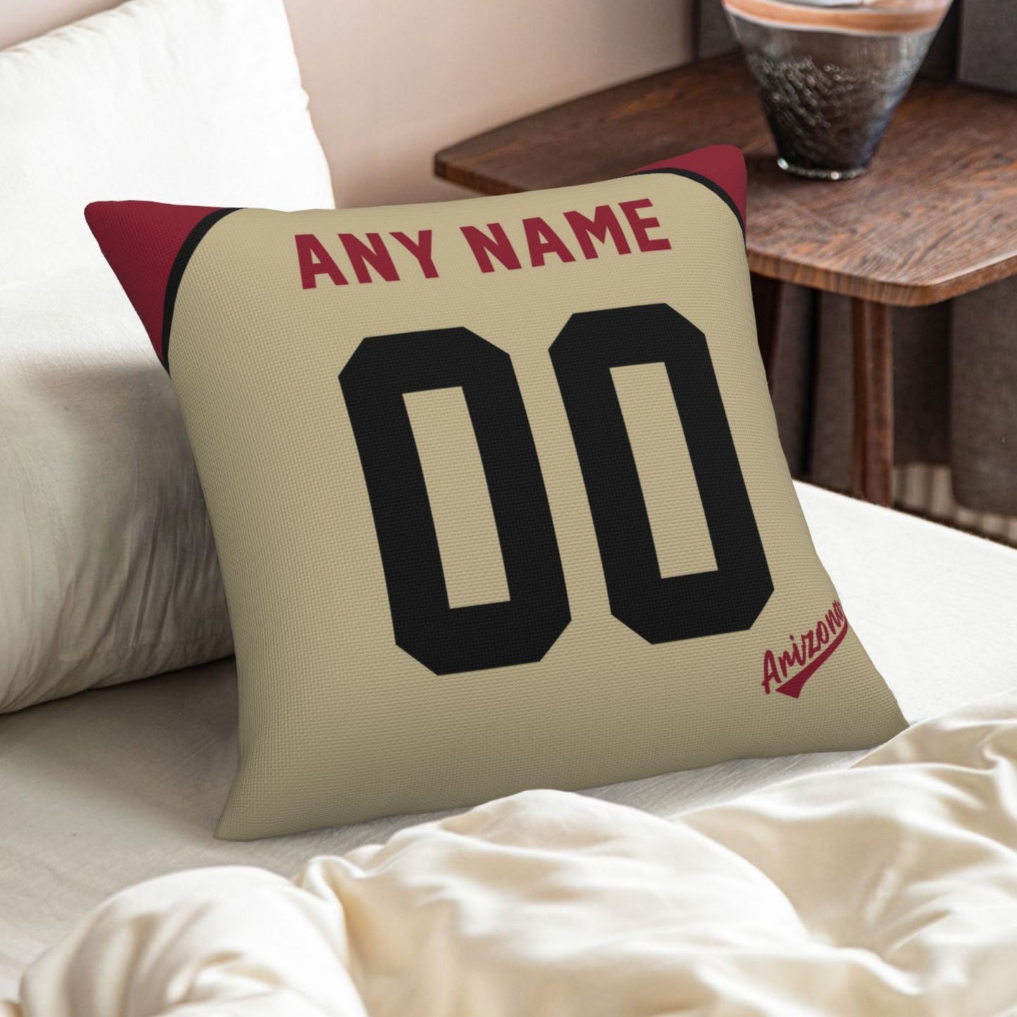 Custom A.Diamondbacks Gold Pillow Decorative Throw Pillow Case - Print Personalized Football Team Fans Name & Number Birthday Gift Football Pillows