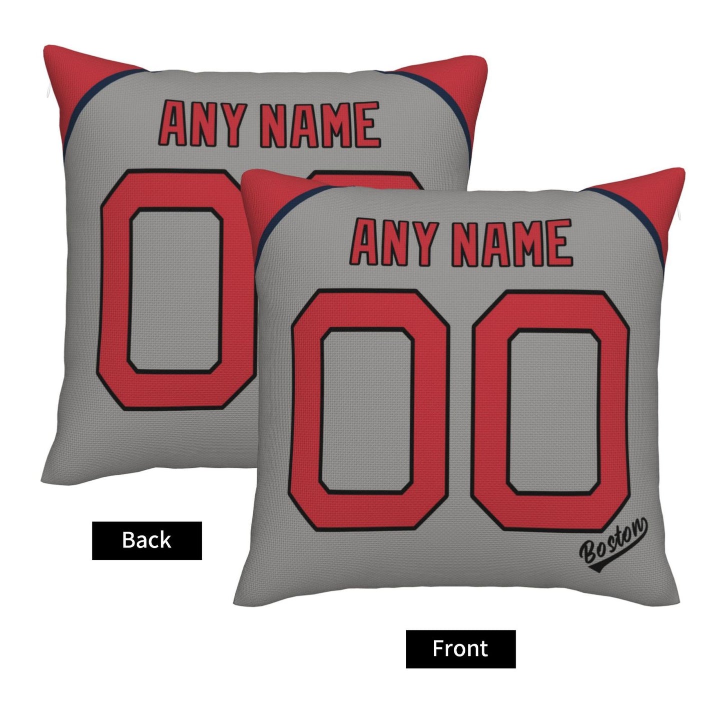 Custom Boston Red Sox Pillow Decorative Throw Pillow Case - Print Personalized Football Team Fans Name & Number Birthday Gift Football Pillows