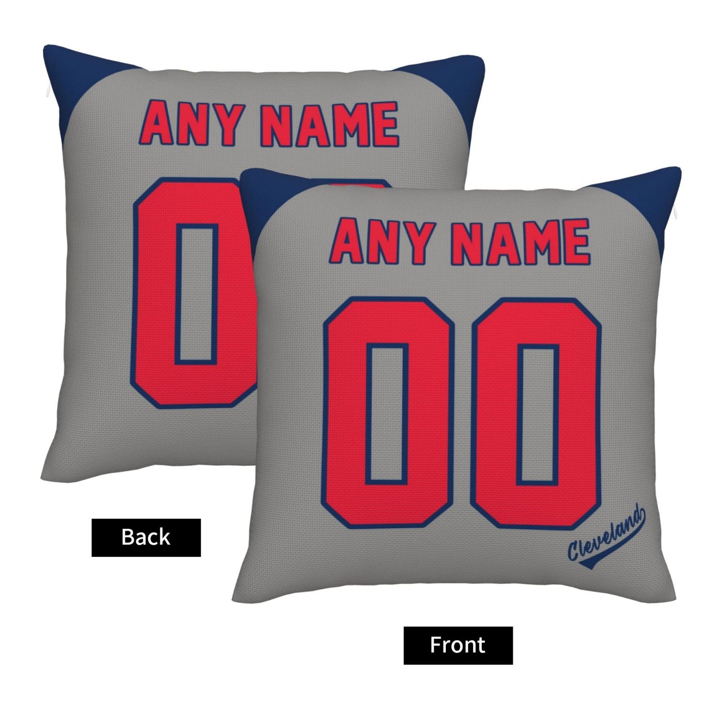 Custom Cleveland Guardians Pillow Decorative Throw Pillow Case - Print Personalized Football Team Fans Name & Number Birthday Gift Football Pillows