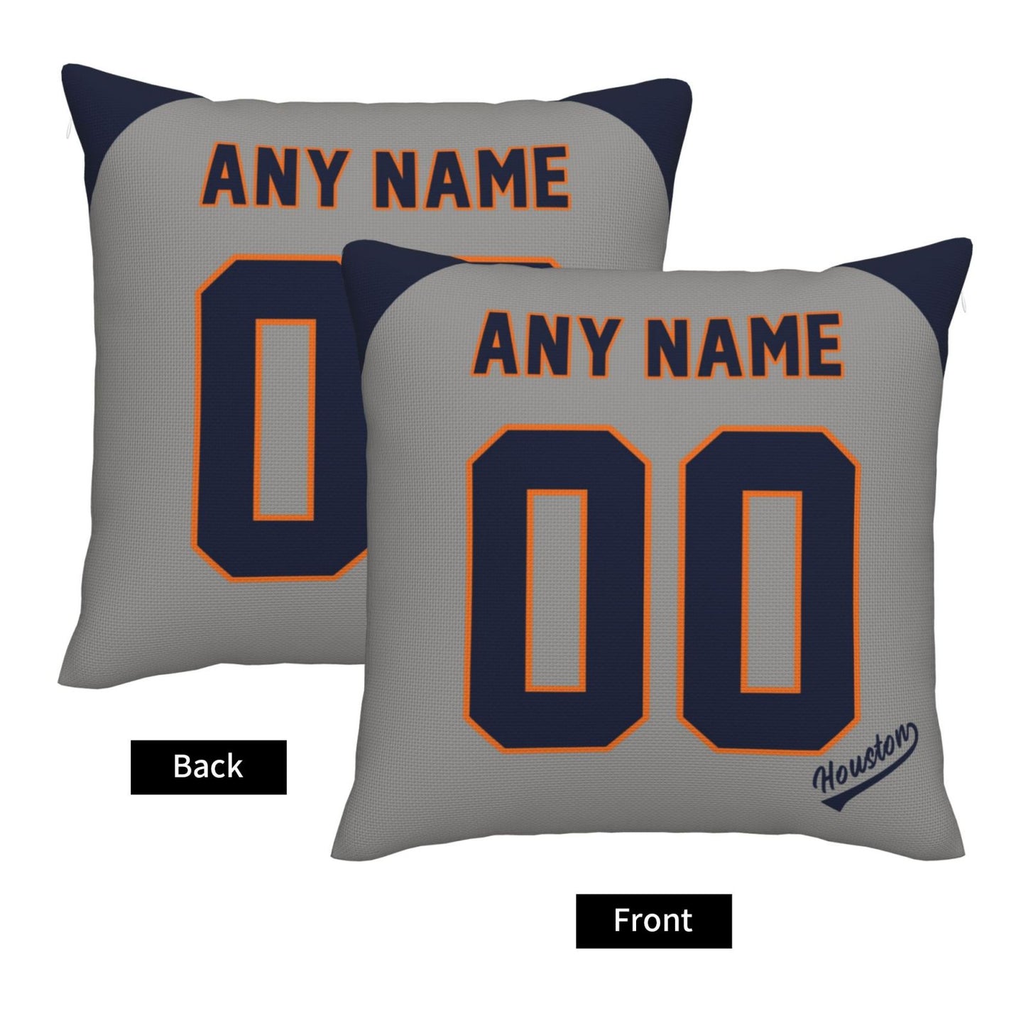 Custom Houston Astros Pillow Decorative Throw Pillow Case - Print Personalized Football Team Fans Name & Number Birthday Gift Football Pillows