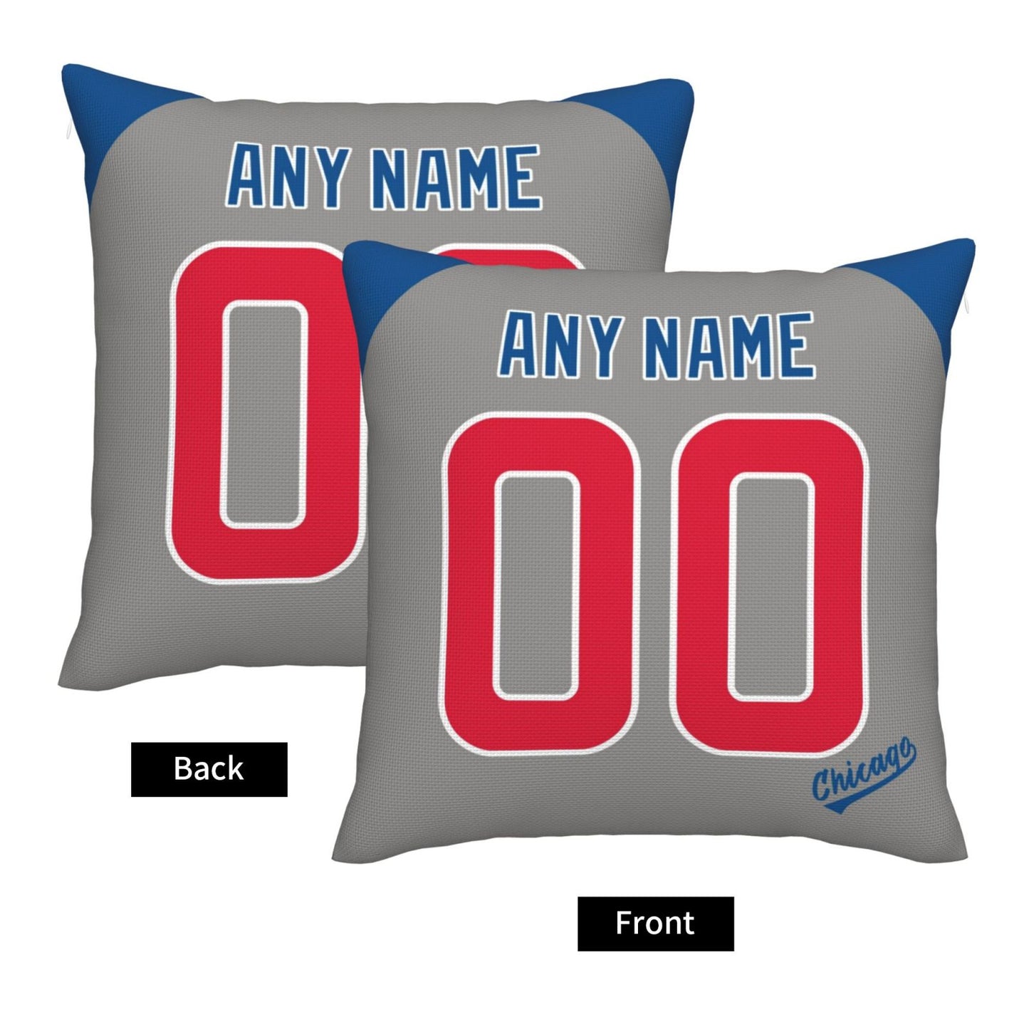 Custom Chicago Cubs Pillow Decorative Throw Pillow Case - Print Personalized Football Team Fans Name & Number Birthday Gift Football Pillows