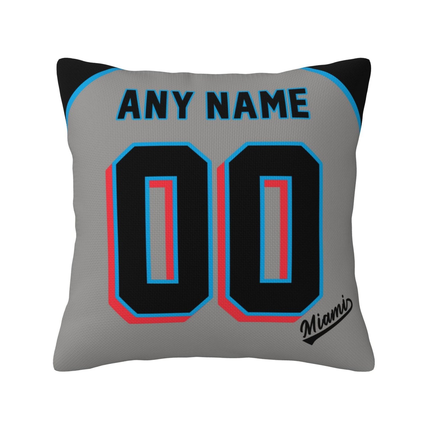 Custom Miami Marlins Pillow Decorative Throw Pillow Case - Print Personalized Football Team Fans Name & Number Birthday Gift Football Pillows